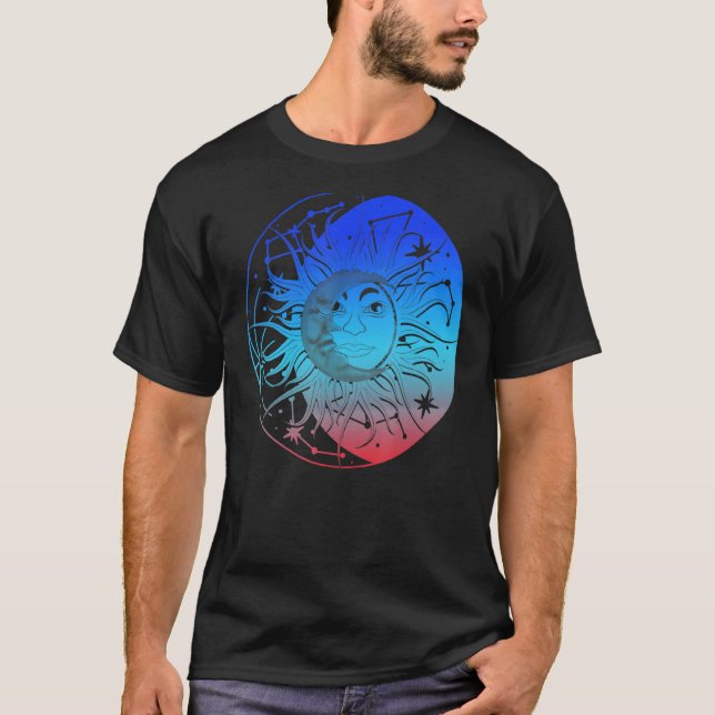Camiseta Bohemian Aesthetic Crescent Moon Astronomy Sun Ast (Anverso)