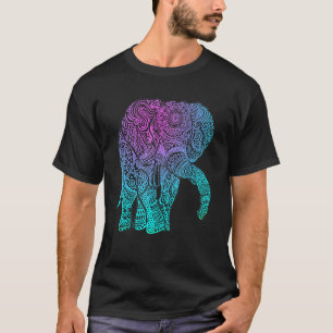Camiseta Bohemias Elefantes Coloridas Para Mujeres Chicas