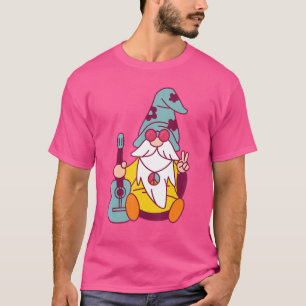 Camiseta Bohemios Hippie Gnome Con Guitarra Y Alma Hippy