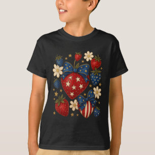 Camiseta Boho 4 De Julio Fresa Cute Coquette Independing