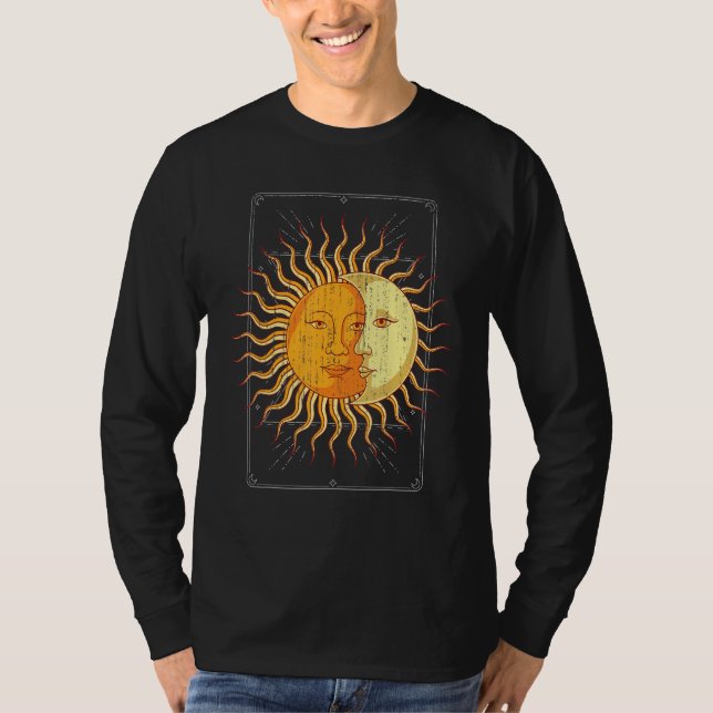 Camiseta Boho Astronomy Celestial Body Sun Crescent Moon As (Anverso)