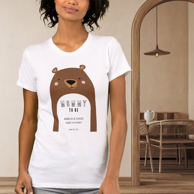 Camiseta Boho Bear Mommy To Be Neutral Baby Shower (Subido por el creador)