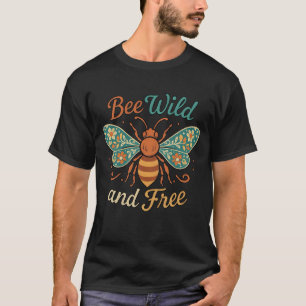Camiseta Boho Bee Wild and Free Floral