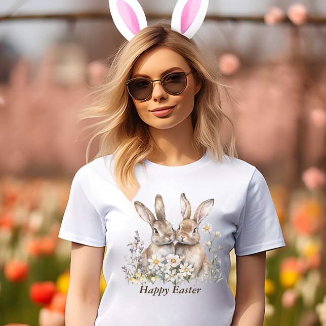 Camiseta Boho Bunny y el mensaje de una mujer personalizado (Boho Bunny and a custom Message woman's T-Shirt)