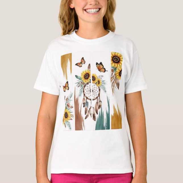 Camiseta Boho Butterfly Feather Dreamcatcher T-Shirt | Oxid (Anverso)