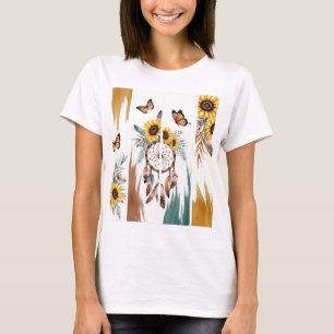 Camiseta Boho Butterfly Feather Dreamcatcher T-Shirt   Oxid