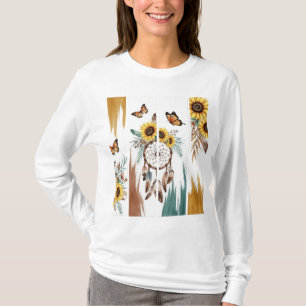 Camiseta Boho Butterfly Feather Dreamcatcher T-Shirt   Oxid