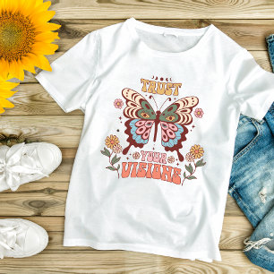 Camiseta Boho Butterfly Floral Inspirador Motivacional