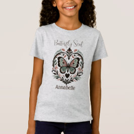 Camiseta Boho Butterfly Soul Gray T-Shirt