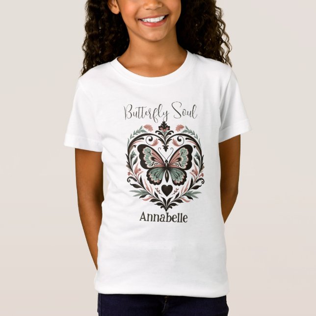 Camiseta Boho Butterfly Soul White T-Shirt (Anverso)