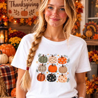 Camiseta boho calabaza estampado calabaza otoño li
