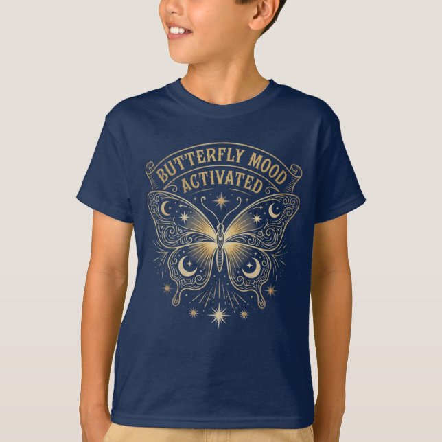 Camiseta Boho Celestial Butterfly“Butterfly Mood Activated” (Anverso)