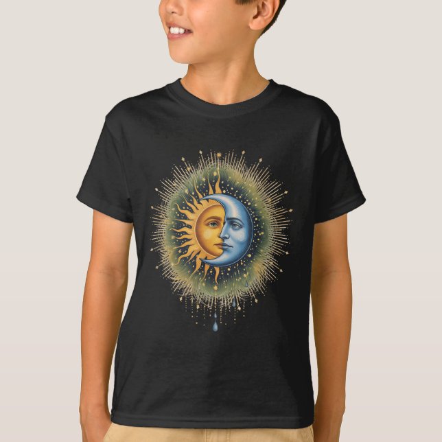 Camiseta Boho Celestial Sun Y Moon Mystical Hipe 90 (Anverso)