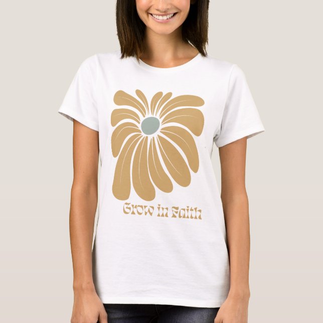Camiseta Boho Christian Grow en Faith Inspirador (Anverso)