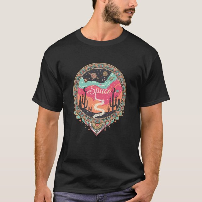 Camiseta Boho Cosmic Desert Retro (Anverso)