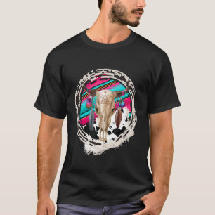 Camiseta BOHO COW Estampado de Leopardo Serape Impresión Va