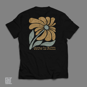 Camiseta Boho Cristiano Crece en la Fe Inspirador 