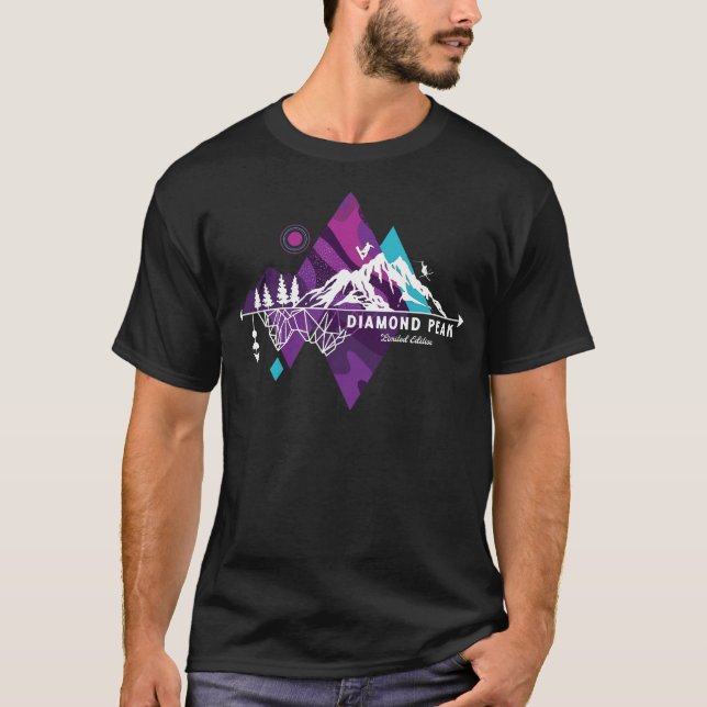 Camiseta Boho de arte retro Diamond Peak Ski Adventure (Anverso)