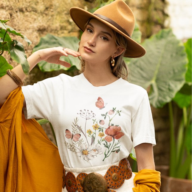 Camiseta Boho de flores silvestres botánicas (Subido por el creador)