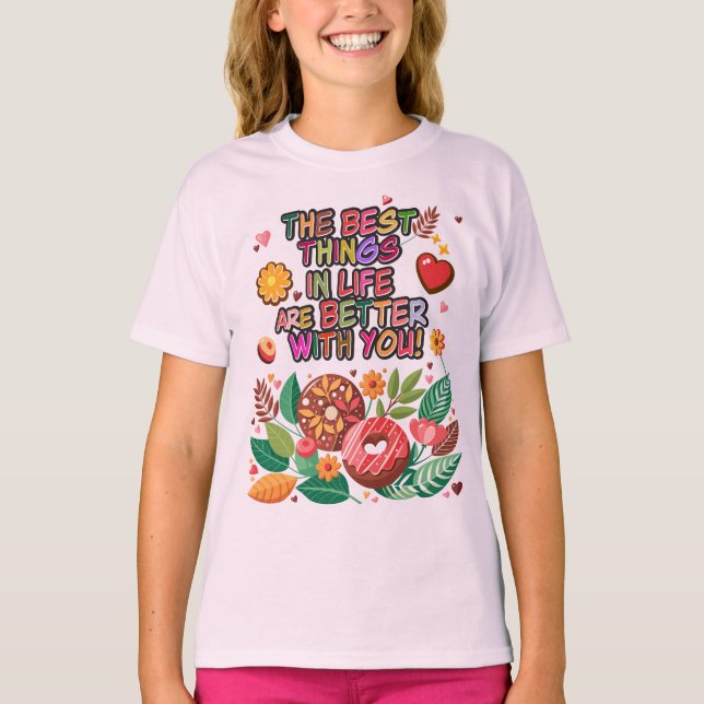 Camiseta Boho Donuts y Flores, El día de San Valentín de au (Anverso)