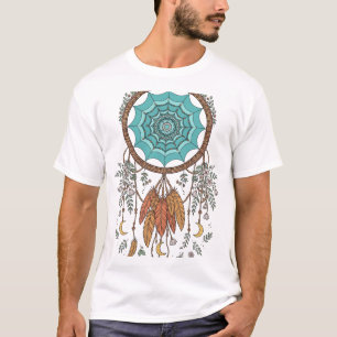 Camiseta Boho Dreamcatcher – Verde azulado y Terra