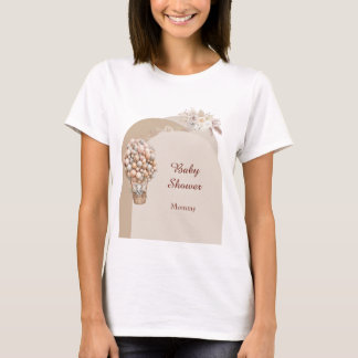 Camiseta Boho Elefante Globo Aerostático Neutral Mamá Futur