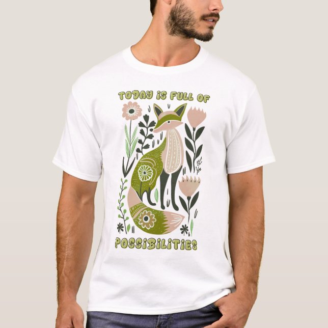 Camiseta Boho Floral Boho Fox citas motivacionales (Anverso)