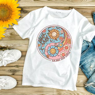 Camiseta Boho Floral de Moda Yin Yang Equilibrio sobre Ajet