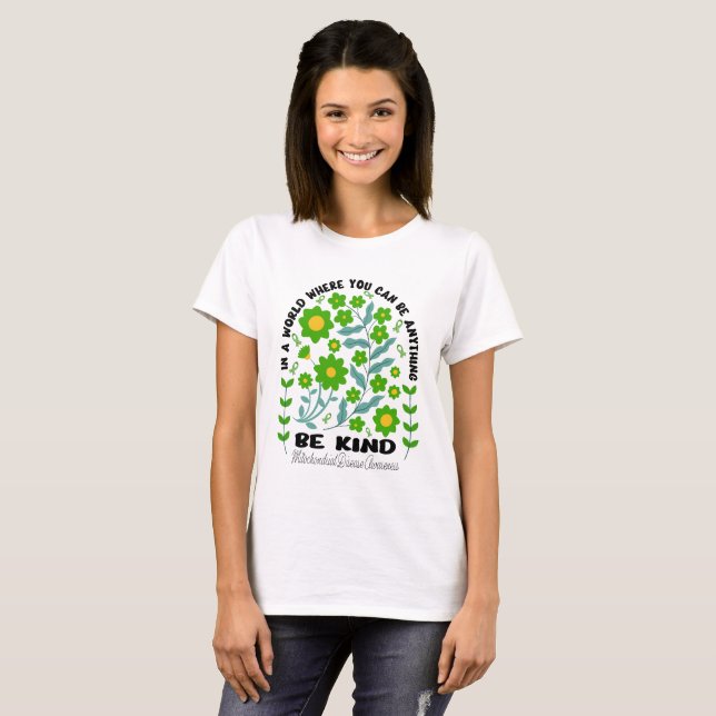 Camiseta Boho Floral Mitochondrial Be Kind (Anverso completo)
