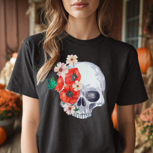 Camiseta Boho Floral Skull