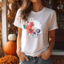 Camiseta Boho Floral Skull