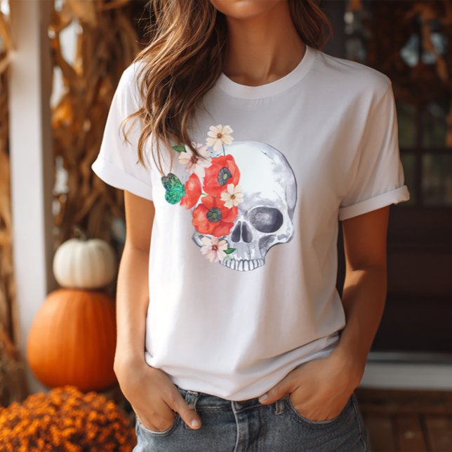 Camiseta Boho Floral Skull (Sugar Skull Shirt)