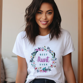 Camiseta Boho Floral Wreath la mejor tía de todos
