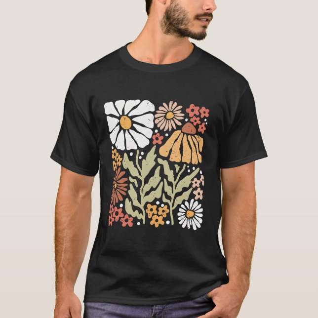 Camiseta Boho Flores Silvestres Plantas Jardineras Naturale (Anverso)