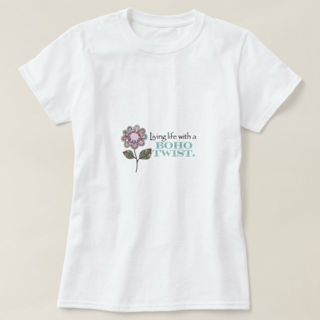 Camiseta Boho Flower Life Twist Womens T Shirt (Diseño del anverso)