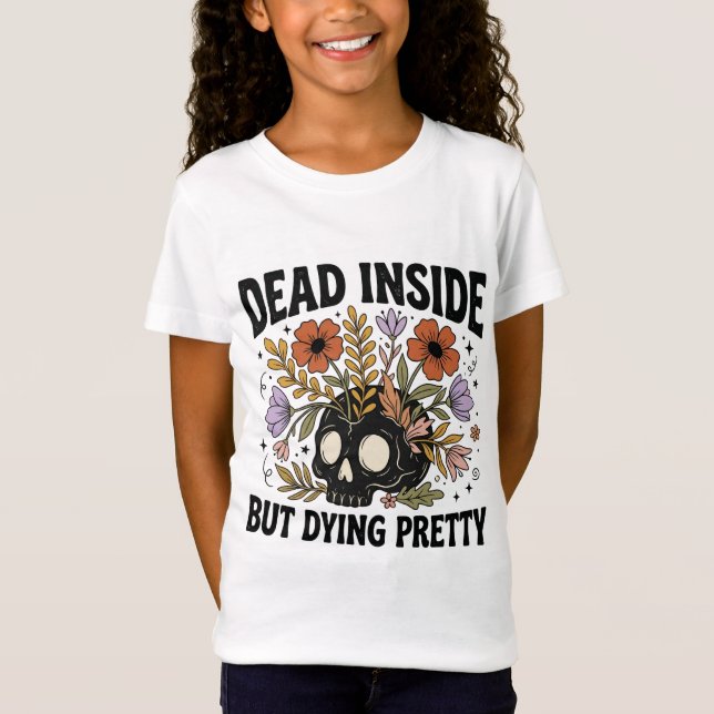 Camiseta Boho Halloween Cráneo Flor PNG (Anverso)