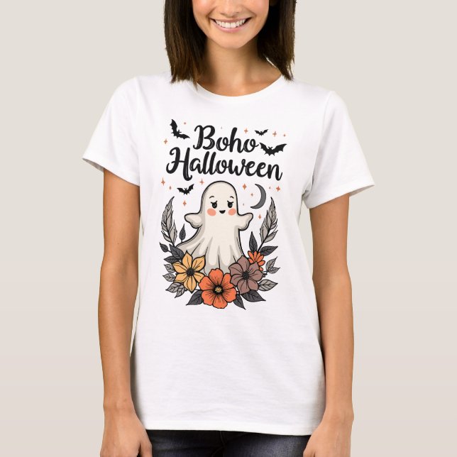 Camiseta Boho Halloween es un fantasma (Anverso)