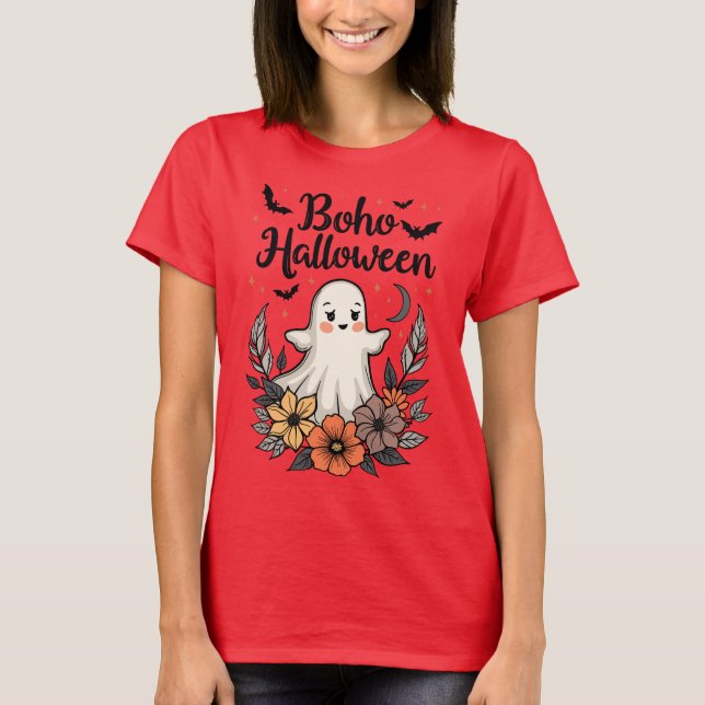 Camiseta Boho Halloween es un fantasma (Anverso)