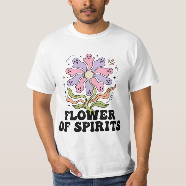 Camiseta Boho Halloween Flor Fantasma PNG (Anverso)