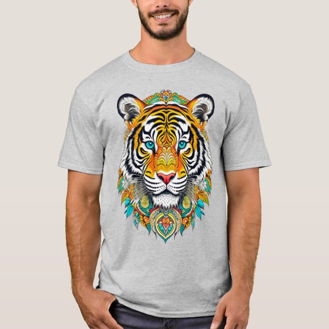 Camiseta Boho Hippie Floral Year of the Tiger Art (Anverso)