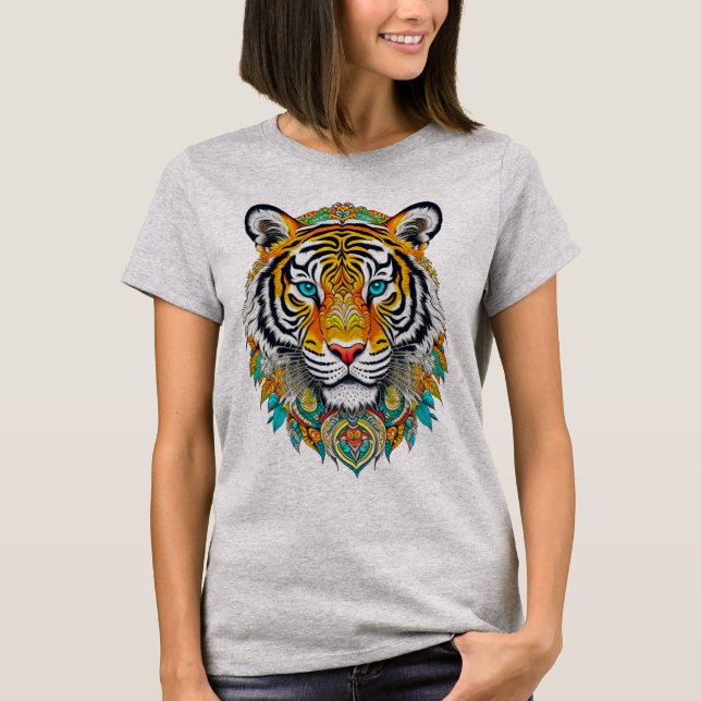 Camiseta Boho Hippie Floral Year of the Tiger Art (Anverso)