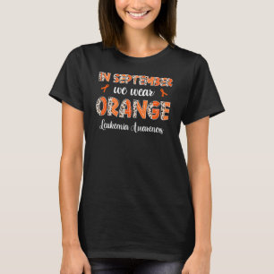 Camiseta Boho Leopard En Septiembre Usamos Leucemia Naranja