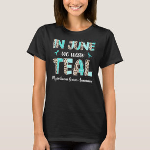 Camiseta Boho Leopard June Usamos Myasthenia Verde azulada 