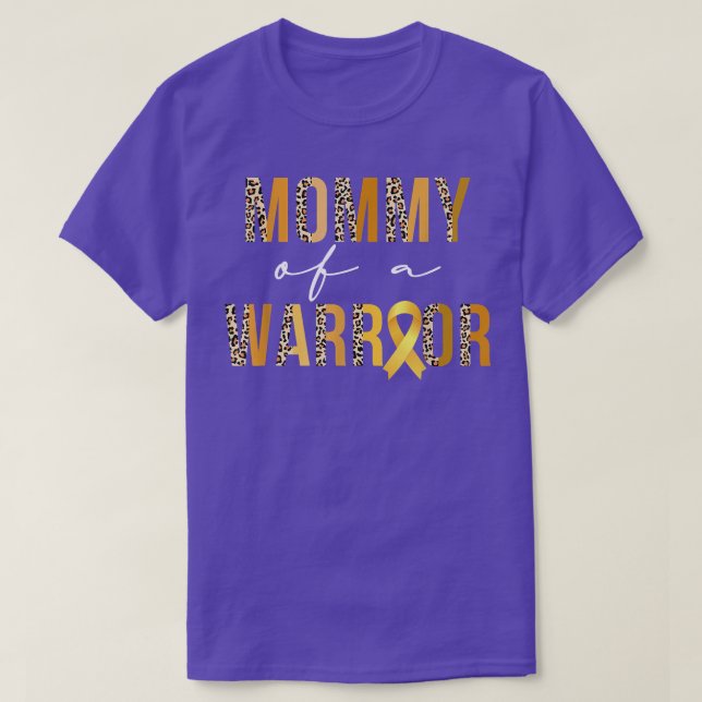 Camiseta Boho Leopard Mami Of A Warrior Chilhood Cancer A (Diseño del anverso)