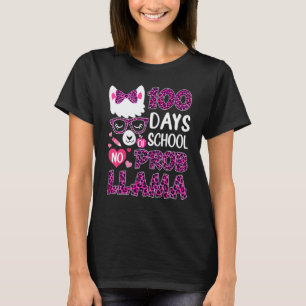 Camiseta Boho Leopardo 100 Días De Escuela No Prob Llama Ma
