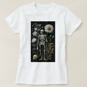 Camiseta Boho mágico místico vintage esqueleto floral en ne
