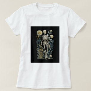 Camiseta Boho mágico místico vintage esqueleto floral en ne