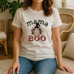 Camiseta Boho Mama Boo Cute Fantasma Halloween