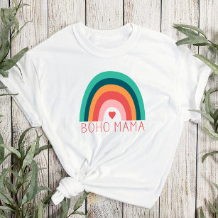 Camiseta Boho Mama Rainbow Modern Colores brillantes