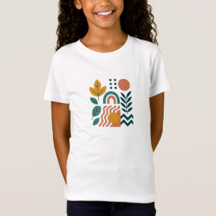 Camiseta Boho moderno Resumen arte en la pared de la natura